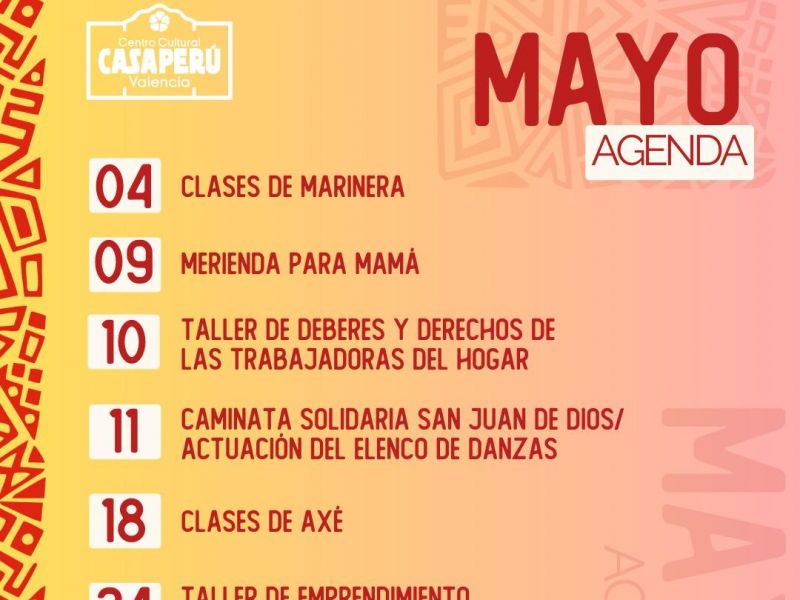 AGENDA DE MAYO
