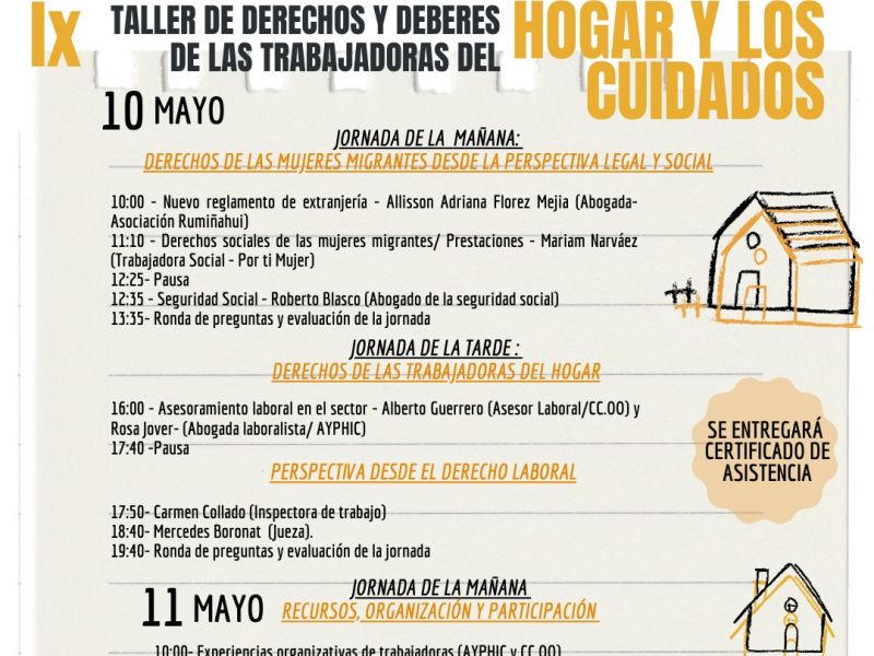 TALLER DE DEBERES Y DERECHOS DE LAS TRABAJADORAS DEL HOGAR Y LOS CUIDADOS